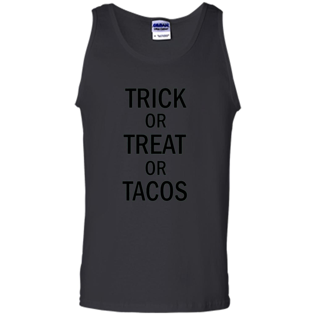 Trick or Treat or Tacos T-shirt Funny Halloween Costume T-shirt Black