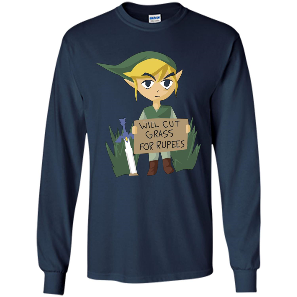 Video Games T-shirt Will Cut Grass For Rupees T-shirt Navy
