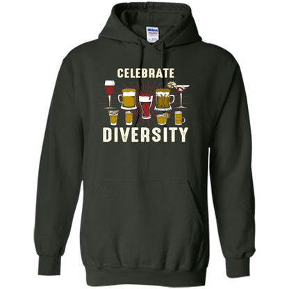 Alcohol Diversity T-Shirt Celebrate With Beer And Booze Forest Green