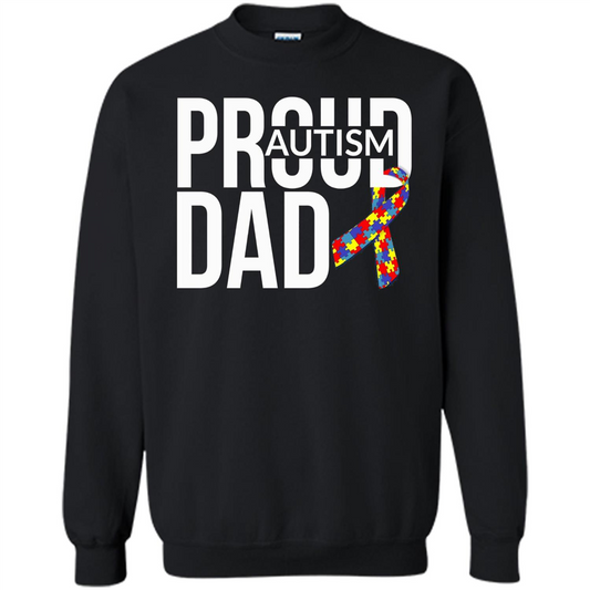 Proud Autism Dad T-shirt Autism Awareness Black