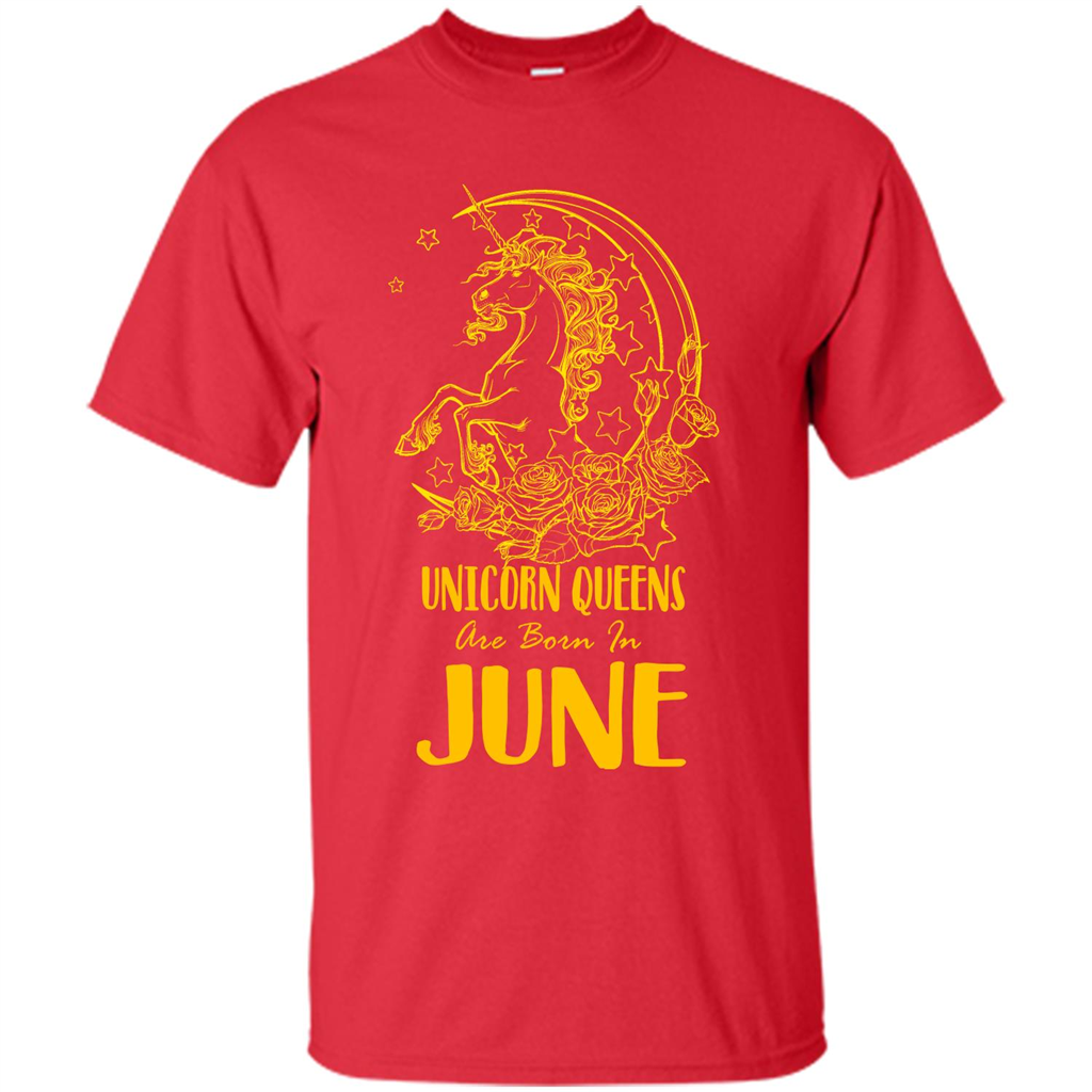 June Unicorn T-shirt Unicorn Queens Are Born In June Red