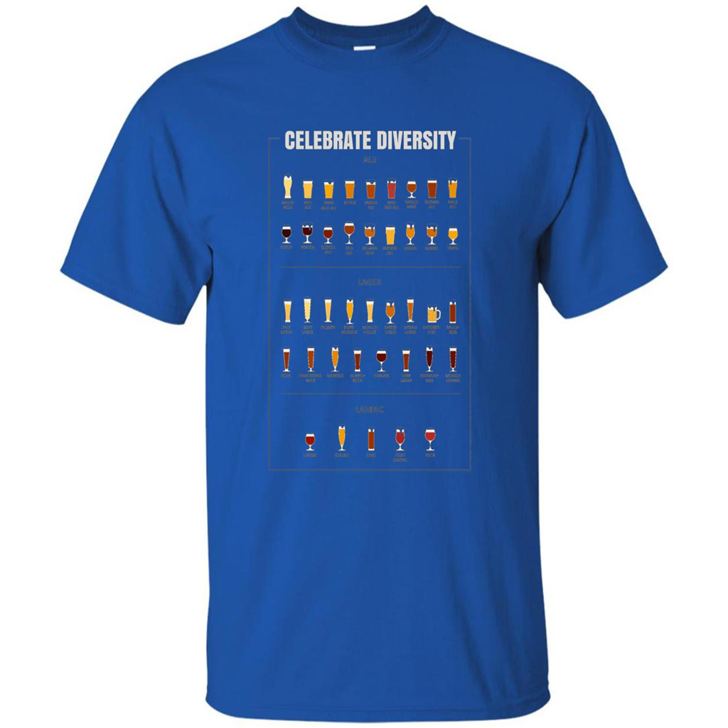 Celebrate Diversity Beer Glasses T-shirt Royal