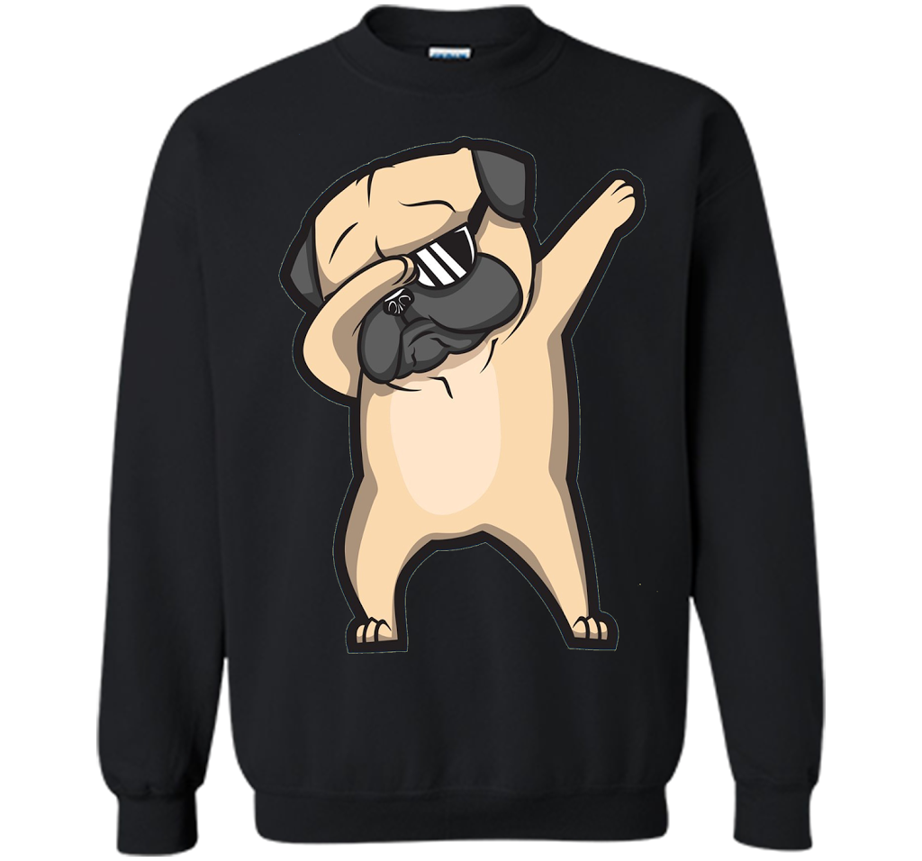 Dabbing Pug Shirt - Cute Funny Dog Dab T-Shirt t-shirt Black