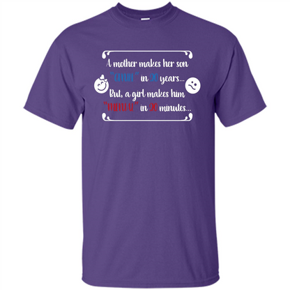 Funny T-shirt A Girl Makes Him Mental In 20 Minuutes Purple