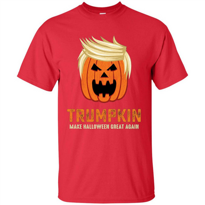 Halloween Trumpkin Funny T-Shirt Make Halloween Great Again Red