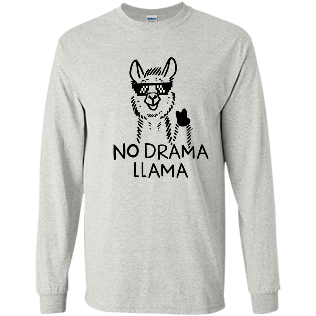 Funny No Drama Llama T-shirt Ash