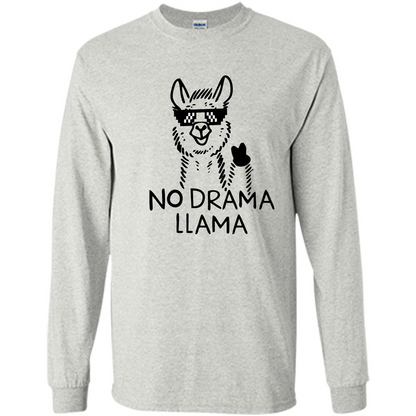 Funny No Drama Llama T-shirt Ash
