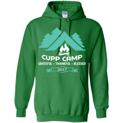Camping T-shirt Cupp Camp Grateful - Thankful - Blessed 2017 Irish Green