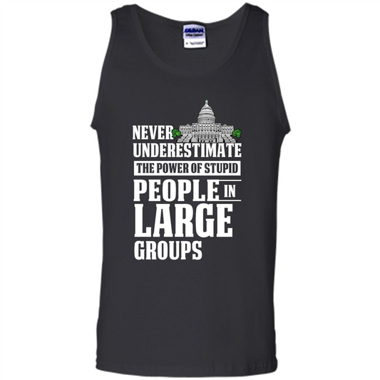 Never Underestimate Power Of Stupid People In Large Groups T-shirt Black