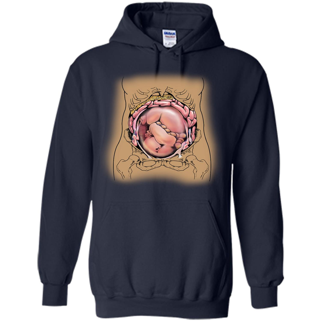 Anatomy T-shirt Fetus In Utero Navy