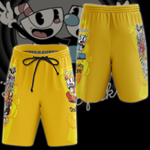 Cuphead Video Game 3D All Over Print T-shirt Tank Top Zip Hoodie Pullover Hoodie Hawaiian Shirt Beach Shorts Jogger Beach Shorts S 