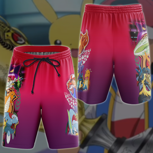 Pokemon Ash Ketchum Champion Anime Manga 3D All Over Printed T-shirt Tank Top Zip Hoodie Pullover Hoodie Hawaiian Shirt Beach Shorts Jogger