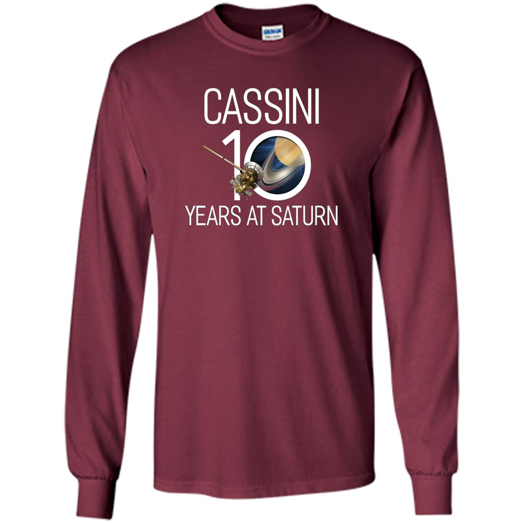 Cassini 10 Years at Saturn T-shirt Maroon
