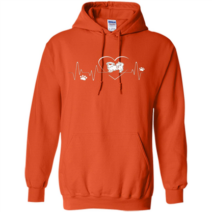 Pekehund T-shirt Pekehund Heart Beat T-shirt Orange