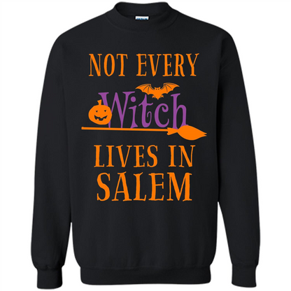 Halloween T-shirt Not Every Witch Lives In Salem T-Shirt Black