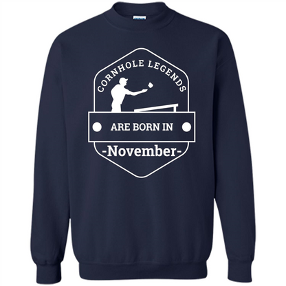 Cornhole Legends Are Born In November T-shirt Navy