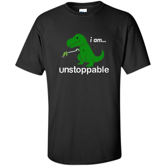Rex Dinosaur T-shirt I Am Unstoppable Black