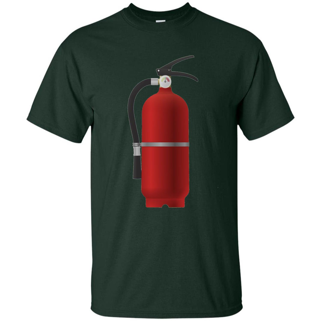 Fire Extinguisher T-shirt Emergency Fire Protection Forest Green