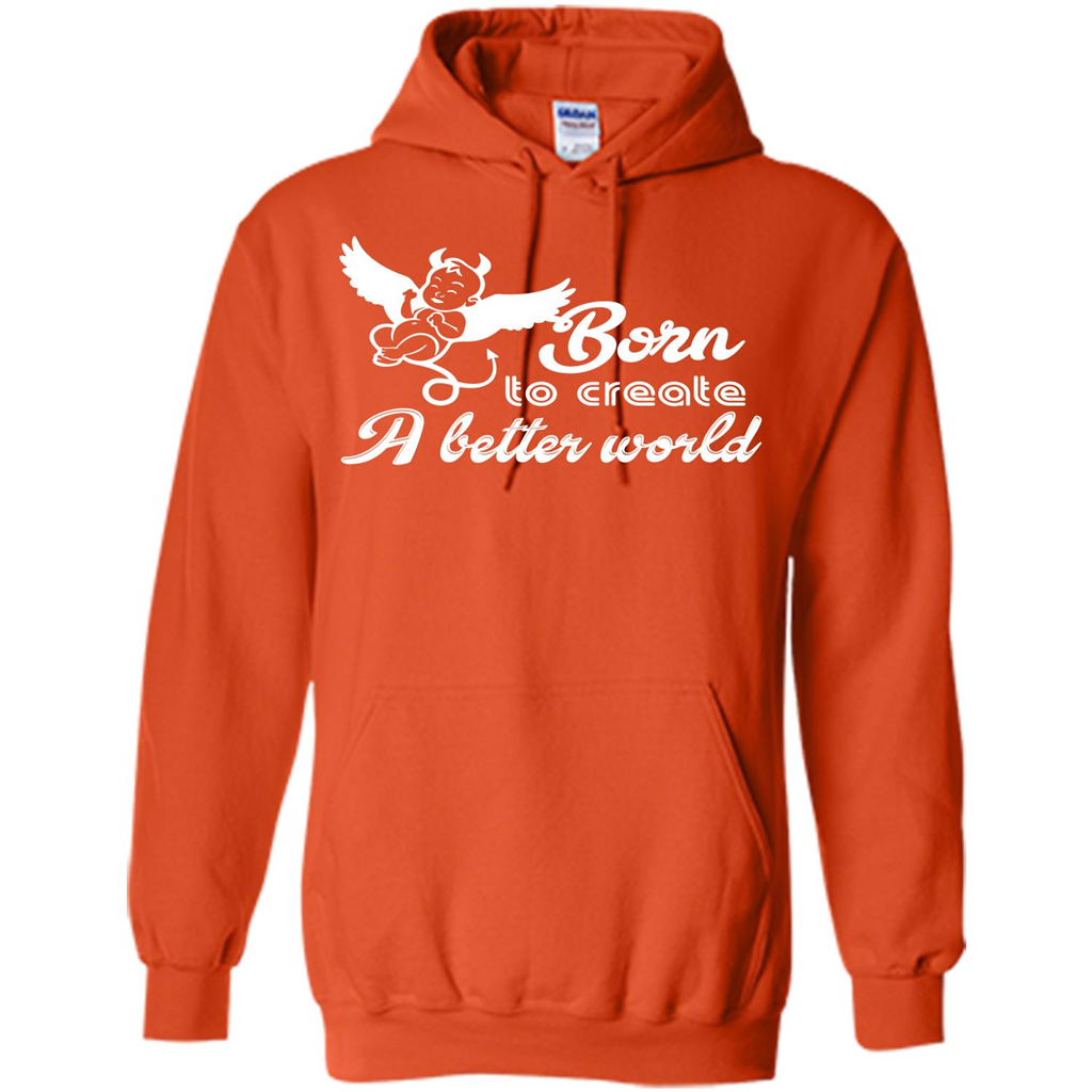 Baby T-shirt Born To Create A better World T-shirt Orange