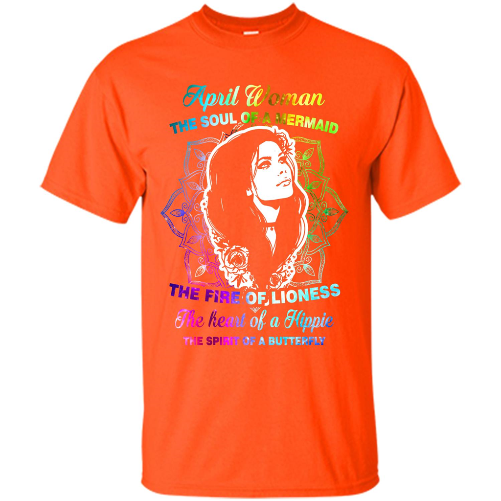 April Woman T-shirt The Heart Of A Hippie Orange