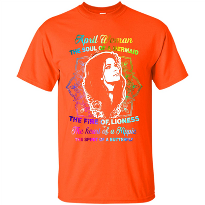 April Woman T-shirt The Heart Of A Hippie Orange