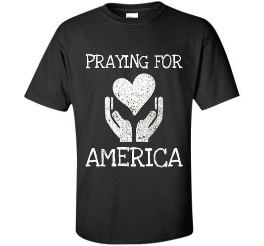 Praying for America Hands of Hope with Heart T-Shirt cool shirt Black