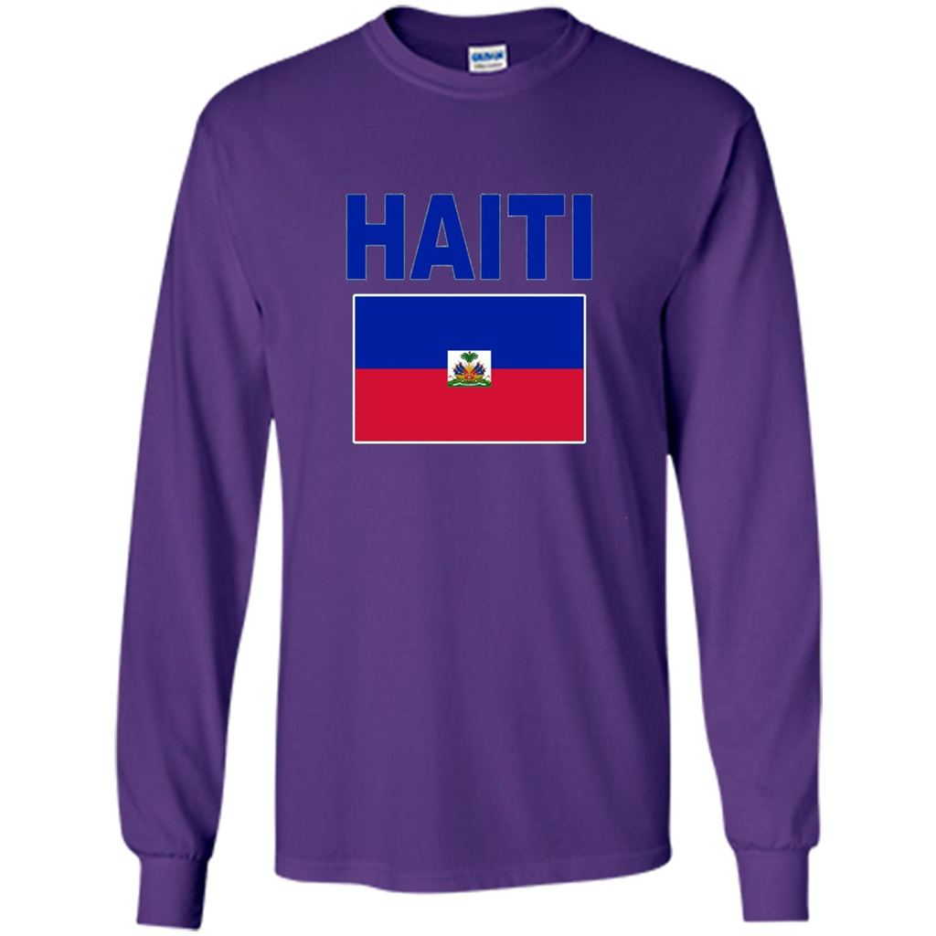 Haiti Flag T-Shirt Purple