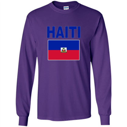 Haiti Flag T-Shirt Purple