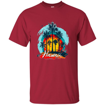 Summer T-shirt Hawaiian Islands Aloha T-Shirt Cardinal