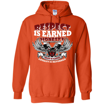 Motor T-shirt Trust Is Gained Loyalty Is Returned Orange