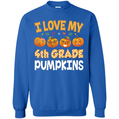 I Love my 4th Graders Pumpkins T-Shirt Fourth Grade Teacher Royal