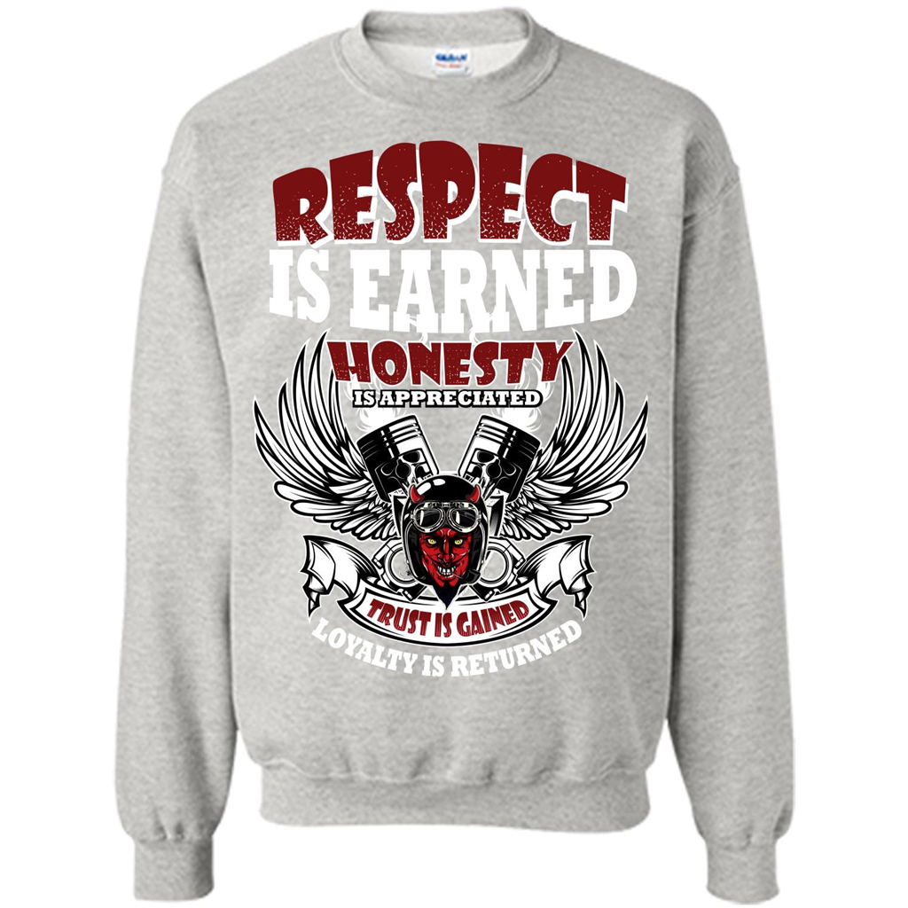 Motor T-shirt Trust Is Gained Loyalty Is Returned Ash