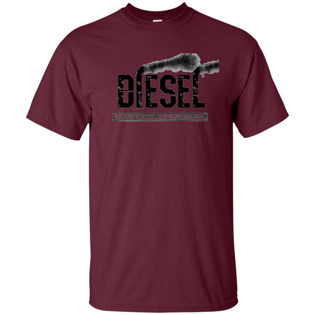 Diesel Rolling Coal T-Shirt Black Smoke Lifted Truck T-Shirt Maroon