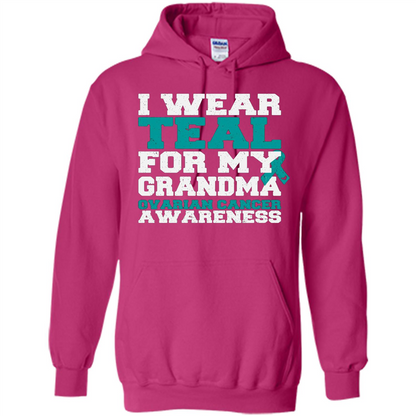 Cancer Awarenesss T-shirt I Wear Teal For My Grandma Ovarian Cancer Awareness Heliconia