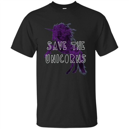 Unicorn T-shirt Save the Unicorns T-shirt Black