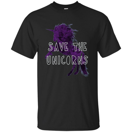 Unicorn T-shirt Save the Unicorns T-shirt Black