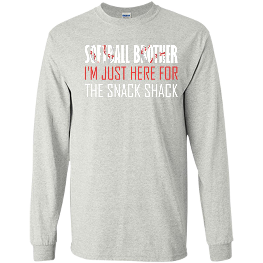 Softball Brother T-shirt I'm Just Here For The Snack Shack Ash