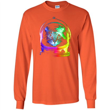 Astronaut Cat T-shirt Orange