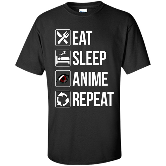 Funny Eat Sleep Anime Repeat T-shirt