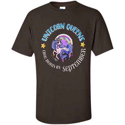 September Unicorn T-shirt Unicorn Queens Are Born September Dark Chocolate