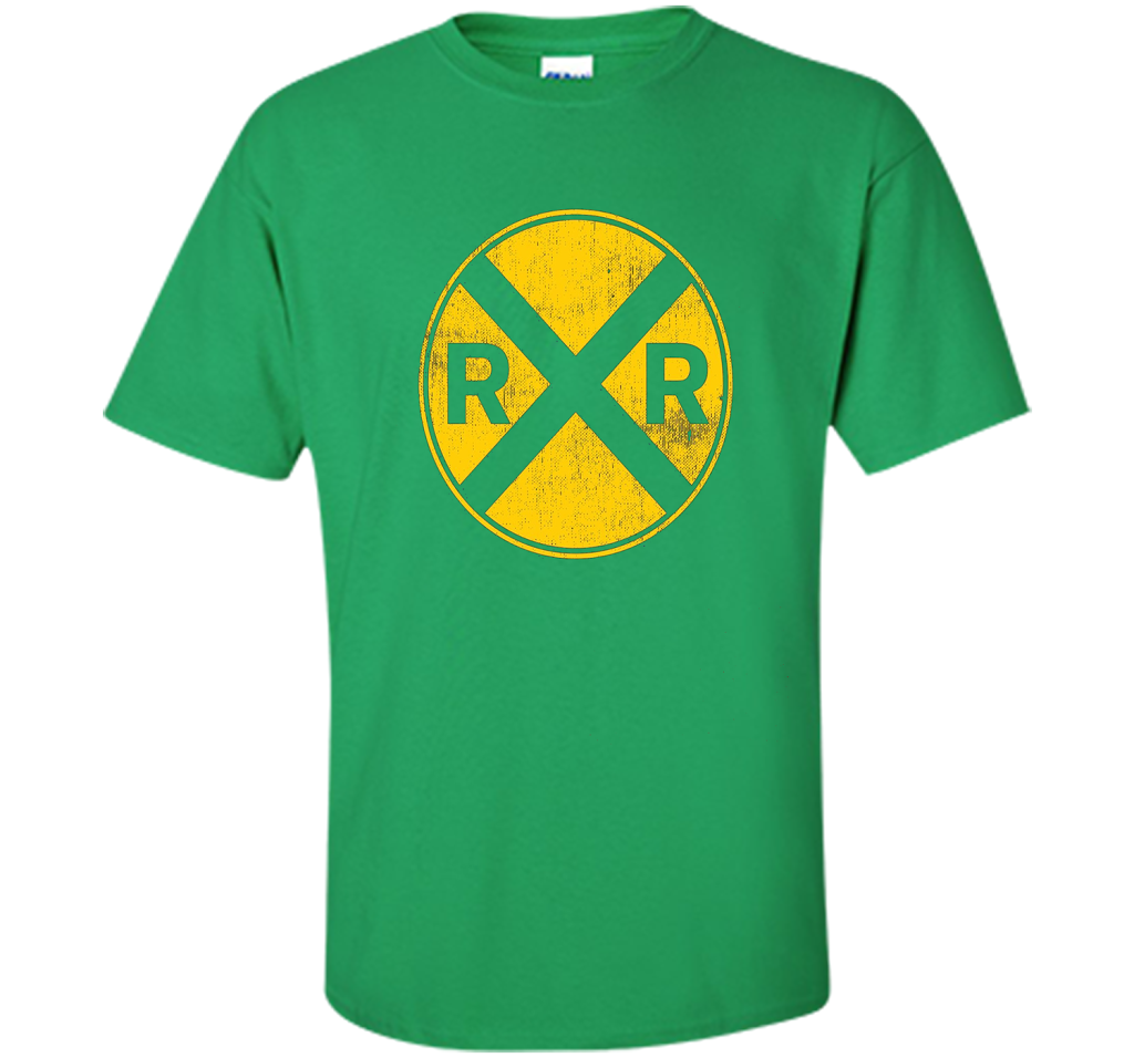Railroad Train Crossing Warning Shirt Train Worker Engineer shirt Irish Green