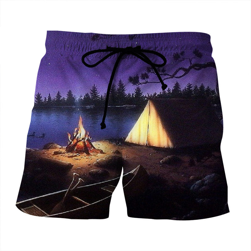 Campfire Outdoor Camping Beach Shorts