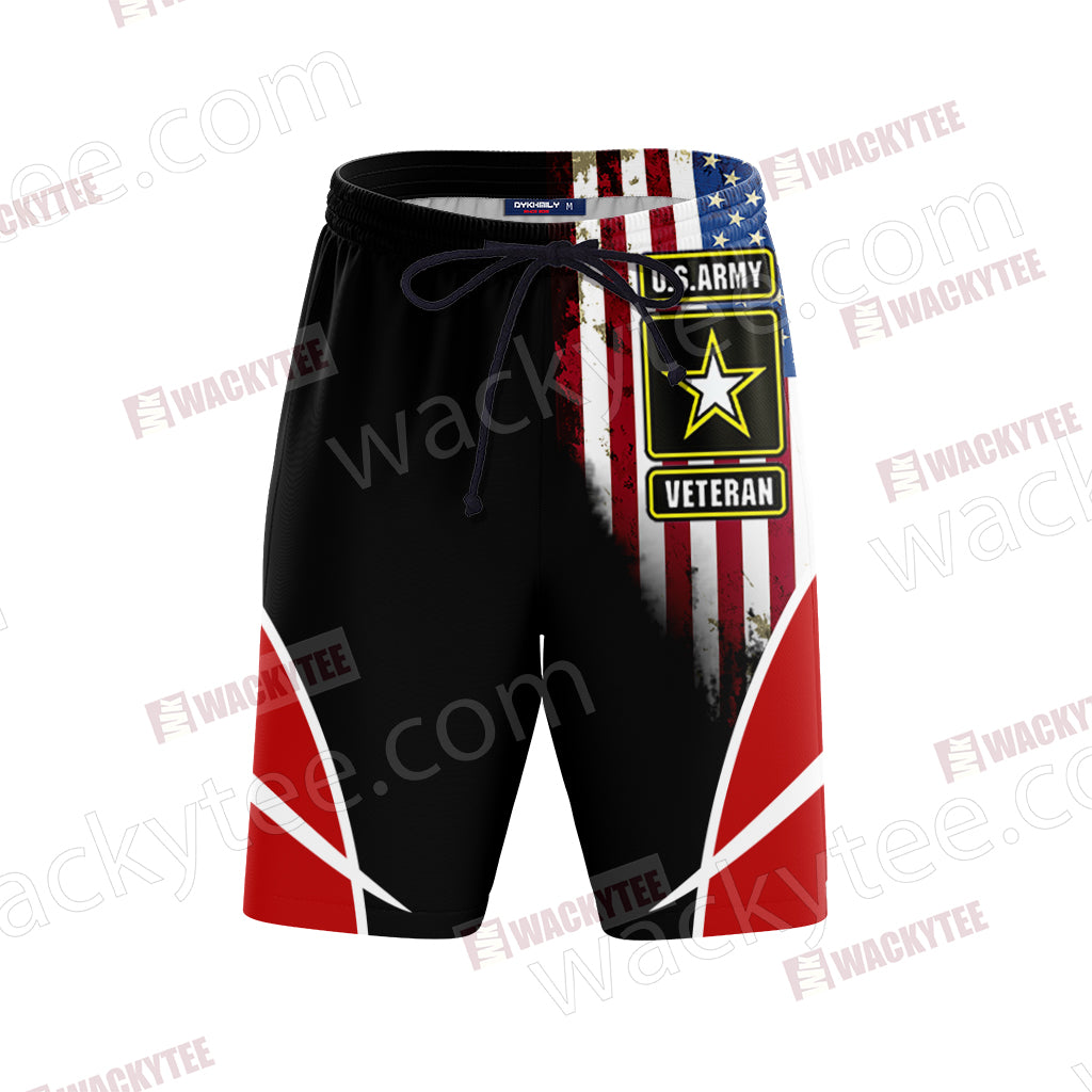 I Am A Proud Army Veteran Unisex 3D Beach Shorts