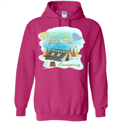 Camping T-shirt I Asked For Happiness God Gave Me Camping Heliconia