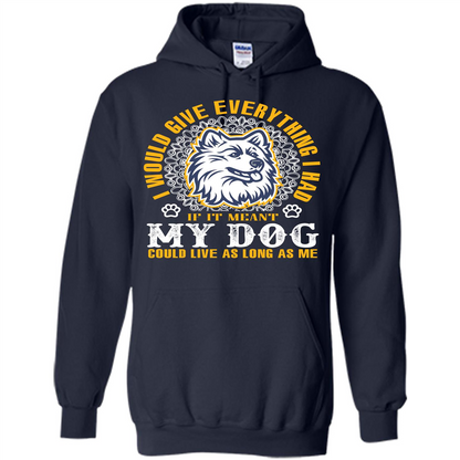 Dog T-shirt My Dog Could Live As Long As Me T-shirt Navy