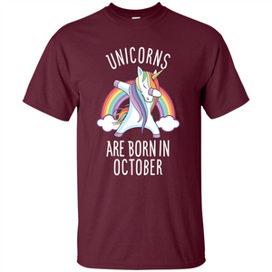 October Birthday T-shirt Unicorns Are Born In October Dabbing