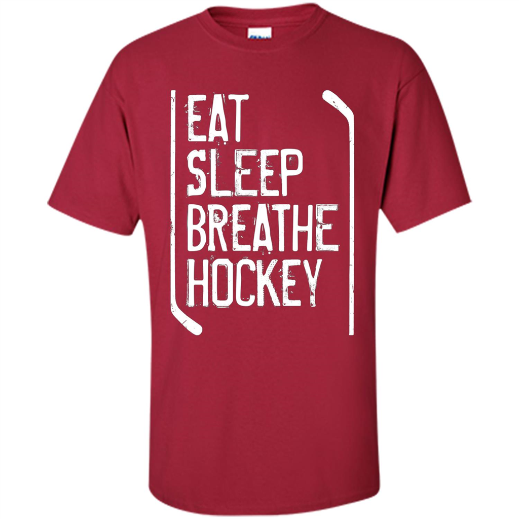 Funny Hockey T-shirt Eat Sleep Breathe Hockey T-Shirt Cardinal