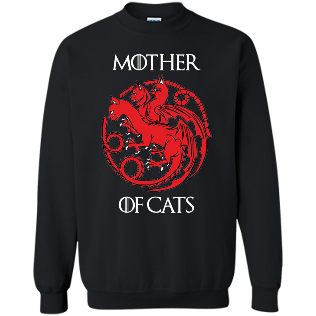 Cat Lovers T-shirt Mother of Cats Black
