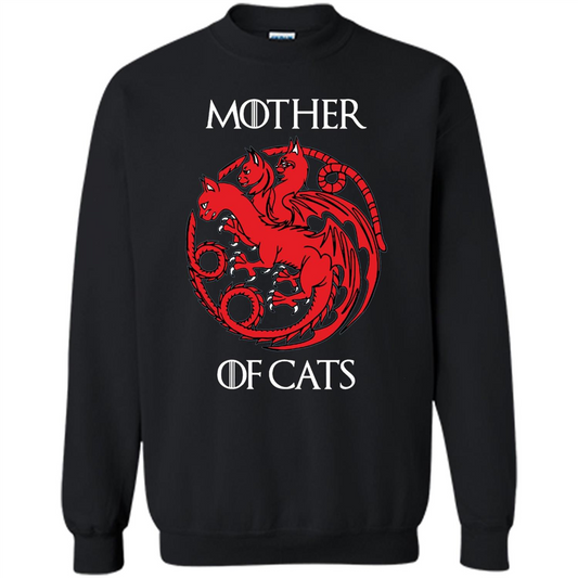 Cat Lovers T-shirt Mother of Cats Black