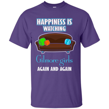 Movie T-shirt Happiness Is Watching Again And Again Purple